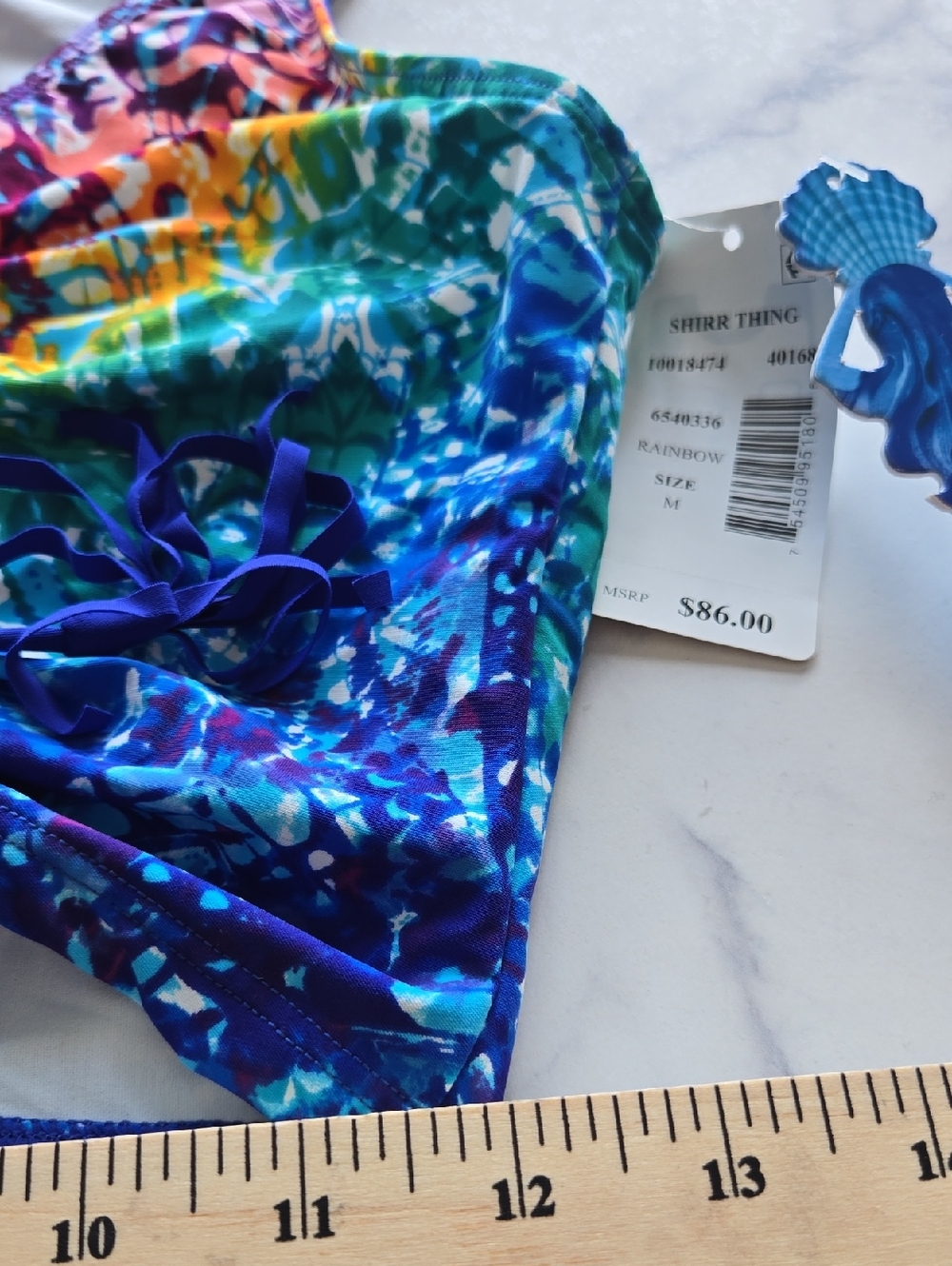 Skinny Dippers Skinny Dippers Adjustable Crop Swim Top in Rainbow Size M NWT - Picture 9 of 12